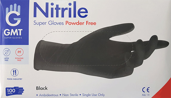 Γάντια Νιτριλίου Μαύρα 100τεμ. | Ιδανικά για κάθε εργασία | Sanel.gr
